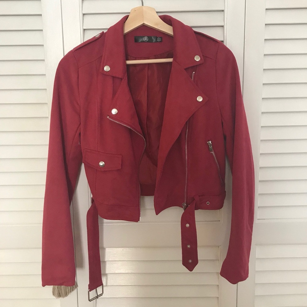 MISSGUIDED FAUX SUEDE BIKER JACKET